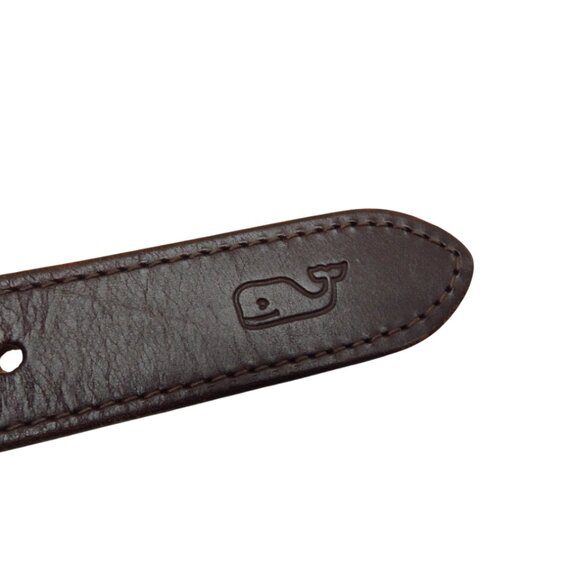 Boater Belt Elastic & Leather Dark Blue Solid Nickel Brass Buckle - Picture 6 of 8